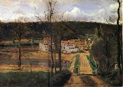 Corot Camille The houses of cabassud painting